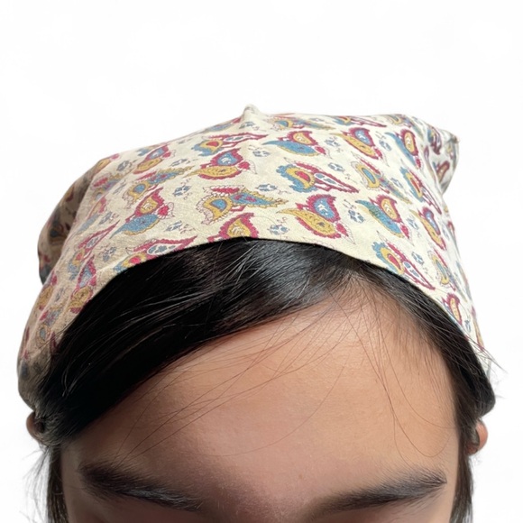 Vintage Paisley Head Bandana with‎ string | Boho Festival Cottagecore - Picture 5 of 9